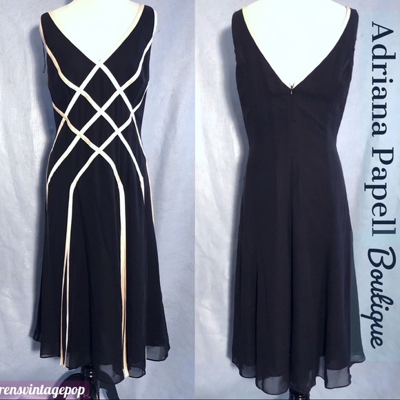 Adrianna Papell Dresses & Skirts - Silk Ribbons black & white cocktail Dress